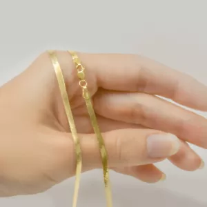 Herringbone Halskette Kette echt 14K/10K massiv gelbgold 3,0 mm ALLE GRÖSSEN - Bild 1 von 8