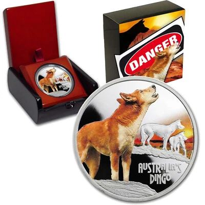 TUVALU 1 Dollar 2018 1 oz Silver Proof 'Deadly and Dangerous - Dingo'  - Image 1 of 4