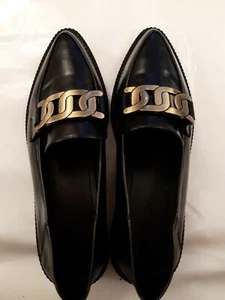 Zuan De Shu Damenschuhe. Halbschuh. Schwarz. Kettendetail Leder. Größe Eur 40 - Bild 1 von 6