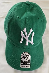 47 Brand NY New York Yankees Clean Up Adjustable Kelly Green Baseball Hat - Picture 1 of 4