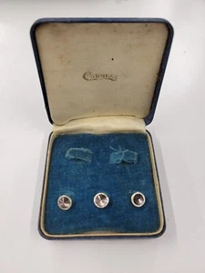 Vintage Correct Abalone Shell Cufflink And Stud Box Set. Incomplete Set - Picture 1 of 10