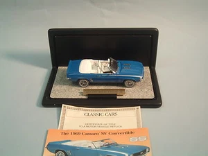 Chevrolet Camaro 1969 azul SS/RS CONVERTIBLE Y PANTALLA Danbury como nuevo fundido a presión 1:24 - Imagen 1 de 11