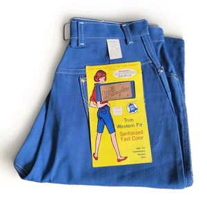 Vintage 50er Deadstock Wrangler Western Blue Bell Denim Pedal Pusher Jeans neu aus altem Lagerbestand Größe 16 - Bild 1 von 9