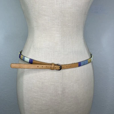 J. Экипаж многоцветный резьба кожи узкий пояс размер M, цветной, шикарный - Изображение 1 из 4