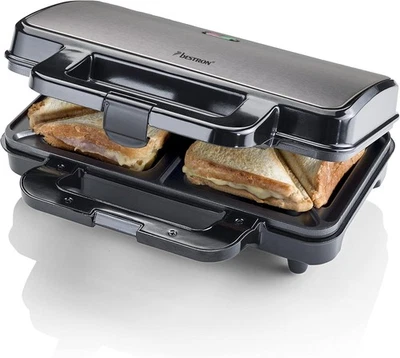 Bestron XL Sandwichmaker, Antihaftbeschichteter Sandwich-Toaster für 2