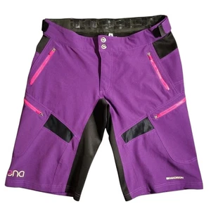 Madison Shorts Womens 12 Purple Black Zena Mountain Bike MTB Cycling Riding Zip - Picture 1 of 19