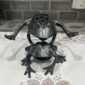Unmarked SPI San Pacific International Metal Brass Leaping Stem Flower Frog - Picture 1 of 6