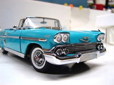 Chevy Impala 1958 convertible Danbury como nuevo modelo fundido a presión 1/24 turquesa Foto 1 de 4