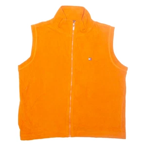 TOMMY HILFIGER Mens Fleece Gilet Orange XL - Picture 1 of 6