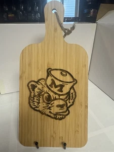 Michigan Wolverines Bamboo Paddle Handle Cutting Board 15 X 7 In. X .31 In - Picture 1 of 4