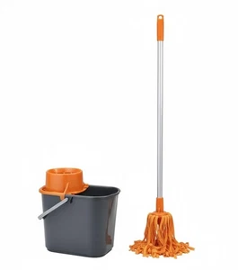 Juego de fregona y cubo industrial Vikan 16L con escurridor naranja limpieza de alta resistencia - Imagen 1 de 1