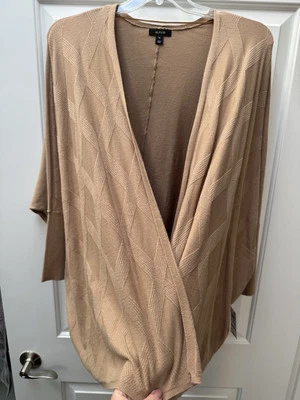 NWT Alfani Cardigan Sweater Women’s Size XL 3/4 Sleeve Diamond Textured Knit - Image 1 of 4