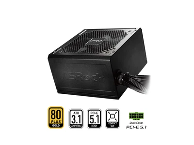 ASRock PRO Series PRO-850G 850 W ATX 3.1 Compatible 80 PLUS GOLD Certified Power
