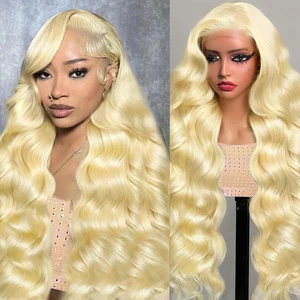 Lace Front Wigs Human Hair 613 Blonde 13x6 HD Transparent Curly 180% Density ... - Bild 1 von 8