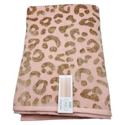 Toalla de playa absorbente con estampado de leopardo Caro Home secado rápido dorado rosa 36x68 piscina spa Foto 1 de 4