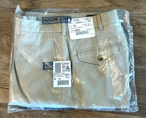 NWT NIP Pair Men’s LANDS’ END Desert Khaki Pants 100% Cotton 32x30 Style #48437B - Picture 1 of 4