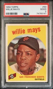 WILLIE MAYS 1959 TOPPS PSA 2 ! *NEW SLAB ! *DEAD CENTERED ! *STAINLESS REVERSE ! - Picture 1 of 2