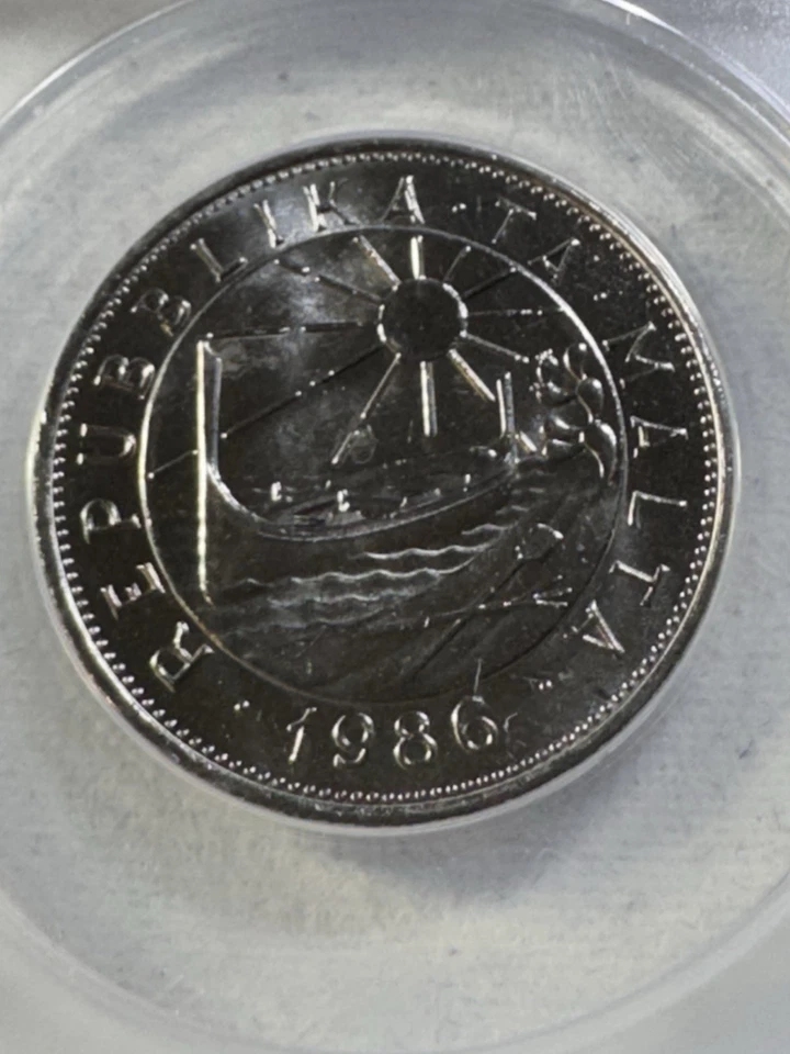 1986 Malta 1 Pound (Lira) Graded MS 67 by ANACS - Image 1 of 4