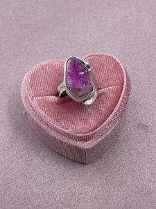 Cobalto Calcit Druzy Sterlingsilber Ring Größe 6,5 - Bild 1 von 14