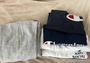 Boys Youth Champion, Polo, Anti Social Club 5 Piece Lot Tee, Pant L/S Hood - Picture 1 of 8