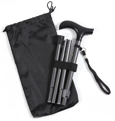 Ez2care Classy Adjustable Folding Cane with Carrying Case, Metallic Grey - Image 1 of 4