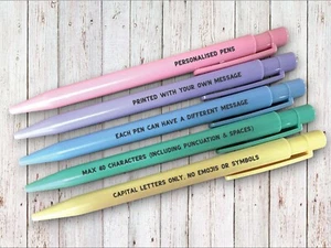 Personalisierte Stifte Großbestellung 5 - 1.000 Stifte, jeder Stift kann einen anderen Text haben - Bild 1 von 2