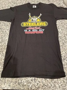 Vintage Pittsburgh Steelers Super Bowl Champions T Shirt M USA Single Stitch - Picture 1 of 6