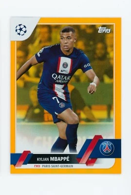 2022-23 Kylian Mbappe Topps UCL Club Competitions Orange Foil PSG Card 18/25 - Image 1 of 3