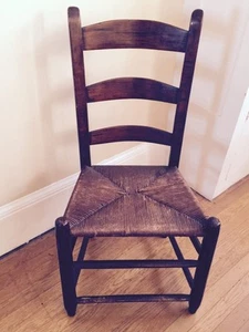 Antique 19th - Early 20th C SHAKER Straight Chair Woven Seat - Picture 1 of 1