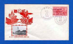 USS Kirkpatrick DER-318 August 12, 1952 - Gmahle/Bilka Photo Cachet - Picture 1 of 1