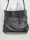 The Sak Bag Purse Shoulder Handbag Black Leather Zip Pockets & Zip Closure