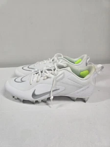 Nike Alpha Huarache 8 Pro Football Cleats White/Metallic Silver Men’s Size 12 - Picture 1 of 7