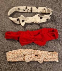 Baby Girls Headband Bundle 9-12 Months Red Floral Bow Hair piece (H66) - Picture 1 of 4