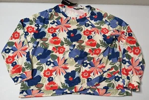 Allegra K Top Long Sleeve Floral Colorful Women's Adult Size L - Picture 1 of 4