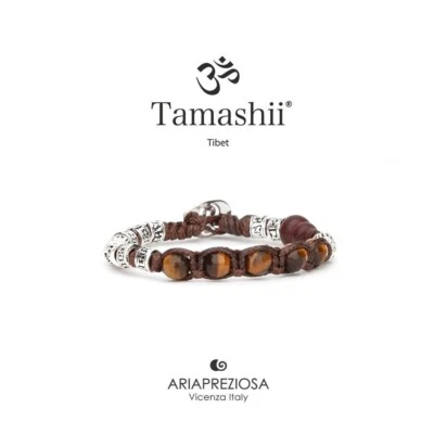Bracciale Tamashii Tibet, ruota della preghiera, occhio di tigre e argento - Immagine 1 di 4