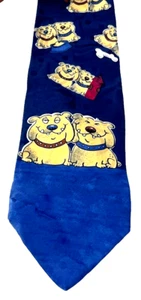 Men's Tie Dogs BoxersBlue Doghouse Bone Fire Hydrant Hallmark Cards - Picture 1 of 5