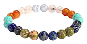 Friendship Bracelet | Lapis Lazuli, Carnelian, Rose Quartz, Turquoise, Blue - Picture 1 of 4