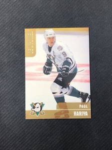1999-00 BE A PLAYER BAP MEMORABILIA PAUL KARIYA RARE GOLD VARIATION #ed 67/100
