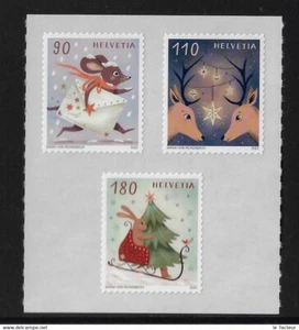 Switzerland 2022 suisse CHRISTMAS Sacred Ar tStained Glass Nativity 3v mnh s/adh - Picture 1 of 1