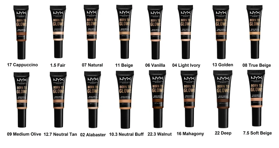 NYX Born to Glow Radiant Concealer Foundation 16 Farbtöne 5,3ml - Bild 1 von 1