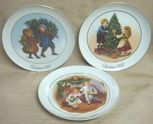 3 AVON 1st - 3rd Edition Plates CHRISTMAS MEMORIES 1981 / 1982 / 1983 - Picture 1 of 1