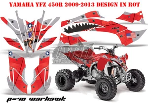KIT GRÁFICO DE DECORACIÓN DE CARRERAS AMR ATV YAMAHA YFZ 450 04-14, YFZ 450R P40 WARHAWK B - Imagen 1 de 2
