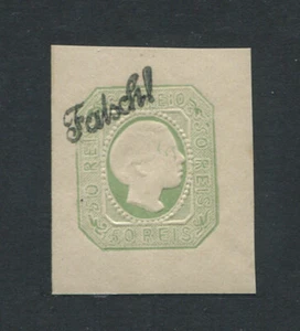 1855 Portugal #8 D. Pedro V 50r, FORGERY, MH FVF - Picture 1 of 1