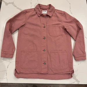 Old Navy Womens Oversized Workwear Shacket Barn Jacket Chore Coat Sz S/M Pink - Picture 1 of 11