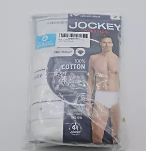 Jockey Men's Cotton Low-Rise Brief 4-pack White size 38 - NEW - Picture 1 of 4