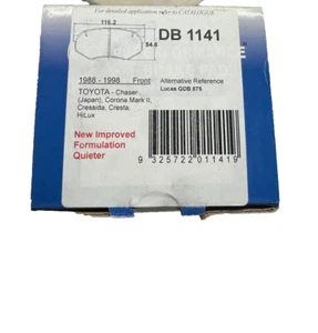 ADB Front BRAKE PAD ADB1141 for TOYOTA 1988-1998 Chaser MARKII Hilux Cressida - Picture 1 of 4