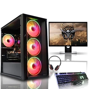 Gaming PC 22'' Bundle i5 7. Gen 16GB DDR4 2TB HDD + 480GB SSD GT 710 Windows 10 - Bild 1 von 9