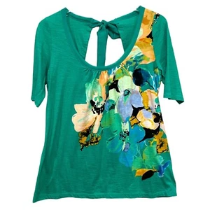 Top blusa Akemi+Kin taglia S schiena aperta verde misto viscosa - Foto 1 di 7