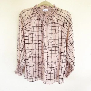 Blusa Top Calvin Klein Ventana Volantes Cuello GRANDE Rosa Negra Para Mujer Nueva con Etiquetas - Imagen 1 de 11