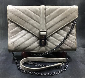 BOTKIER Dakota Quilted Leather Clutch/Crossbody Shoulder Bag Purse Grey Fog $198 - Picture 1 of 12
